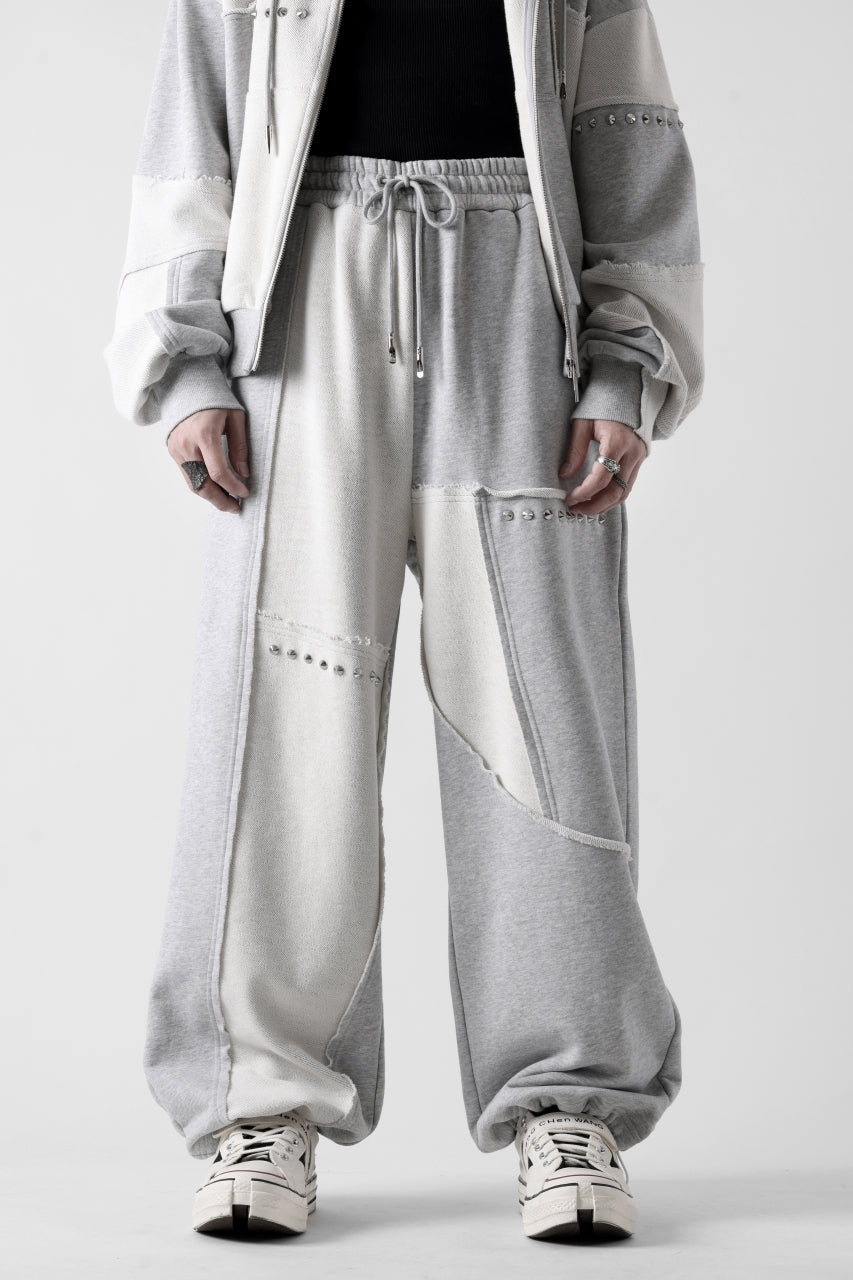 画像をギャラリービューアに読み込む, Feng Chen Wang PANELLED STRAIGHT SWEATPANTS (GREY)