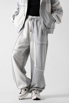 画像をギャラリービューアに読み込む, Feng Chen Wang PANELLED STRAIGHT SWEATPANTS (GREY)