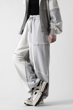 画像をギャラリービューアに読み込む, Feng Chen Wang PANELLED STRAIGHT SWEATPANTS (GREY)