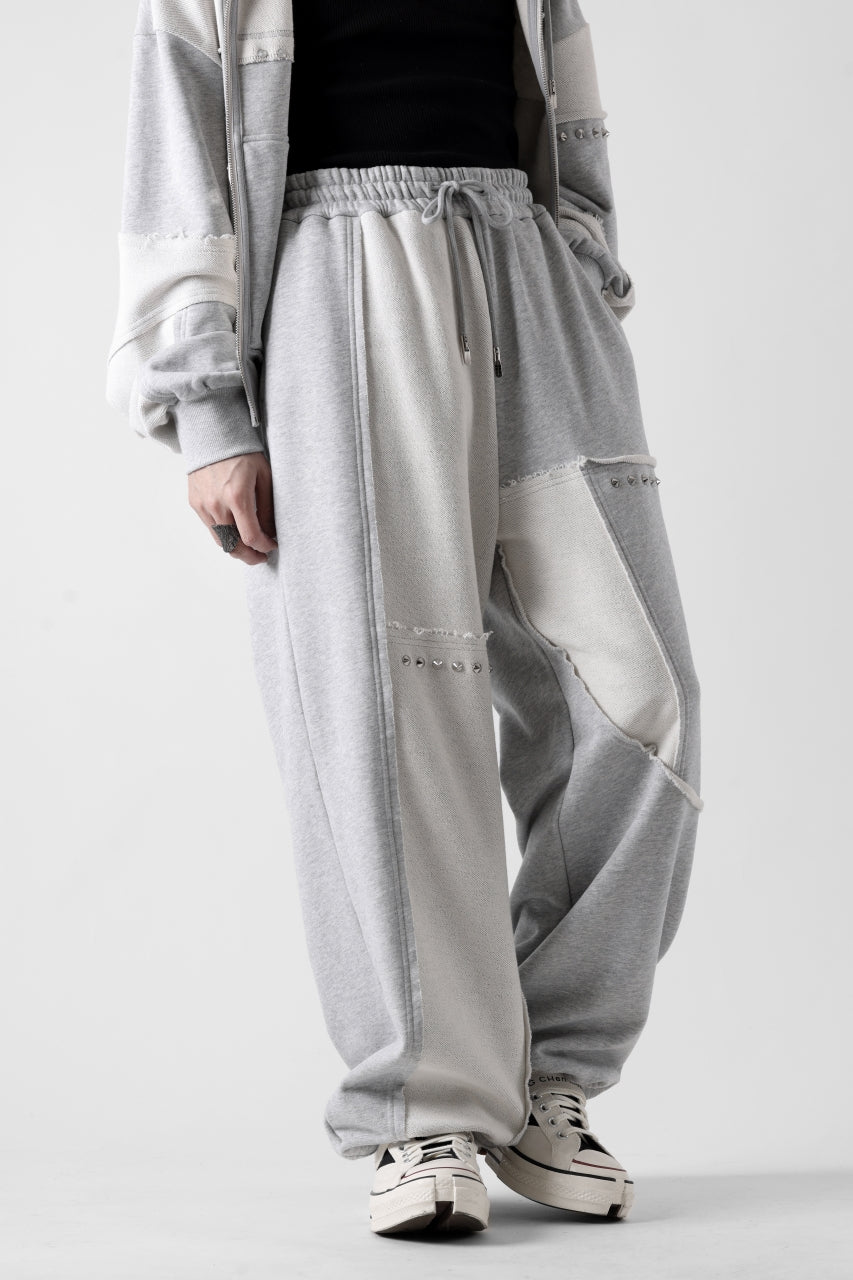 画像をギャラリービューアに読み込む, Feng Chen Wang PANELLED STRAIGHT SWEATPANTS (GREY)