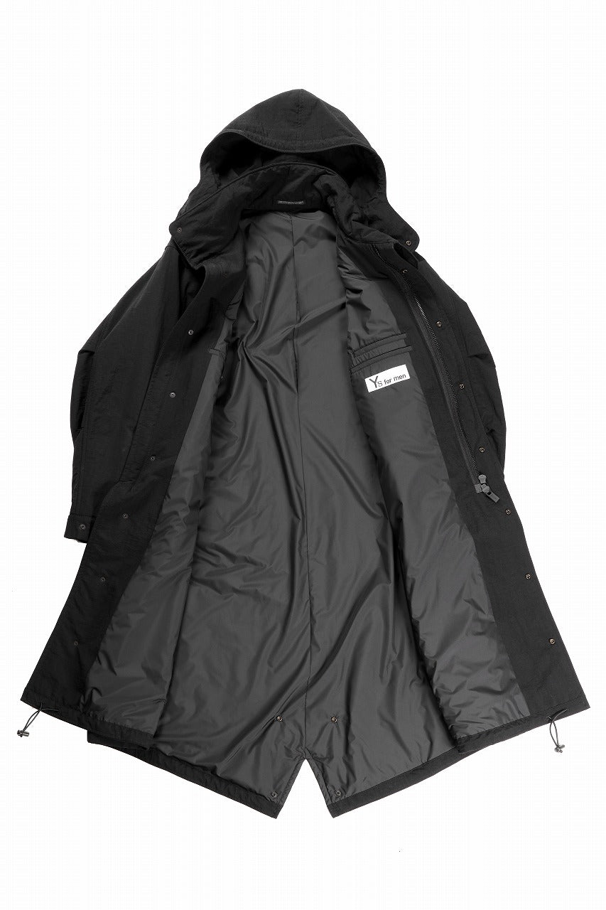 画像をギャラリービューアに読み込む, Y&#39;s for men MODS COAT / NYLON TASLAN with THINSULATE (BLACK)