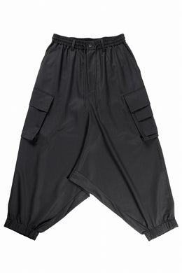 Y-3 Yohji Yamamoto REFINED WOOL SAROUEL CARGO PANTS (BLACK)