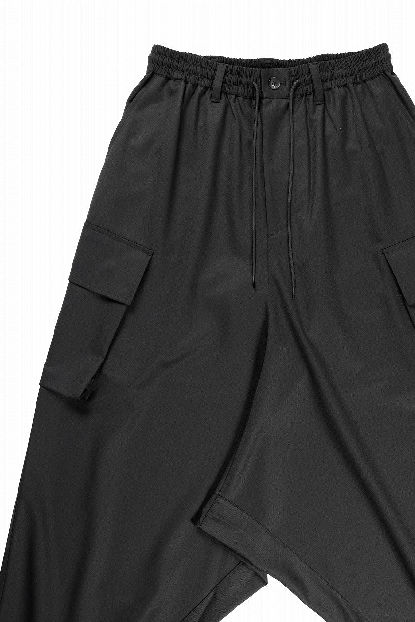 画像をギャラリービューアに読み込む, Y-3 Yohji Yamamoto REFINED WOOL SAROUEL CARGO PANTS (BLACK)