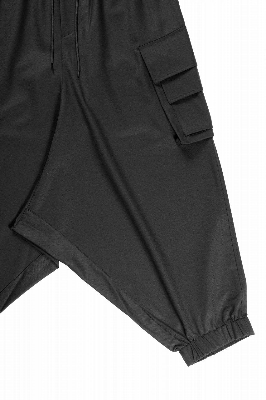 画像をギャラリービューアに読み込む, Y-3 Yohji Yamamoto REFINED WOOL SAROUEL CARGO PANTS (BLACK)