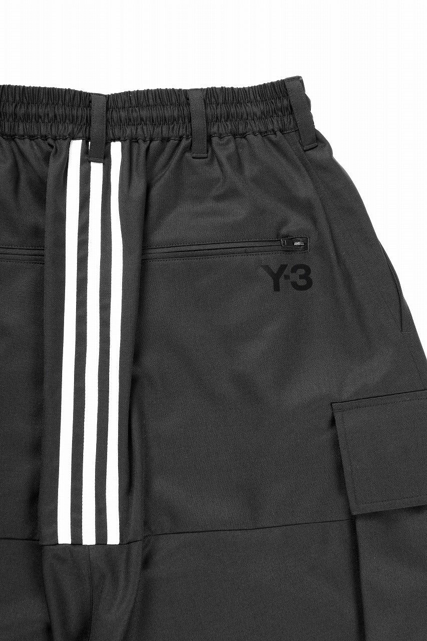 画像をギャラリービューアに読み込む, Y-3 Yohji Yamamoto REFINED WOOL SAROUEL CARGO PANTS (BLACK)