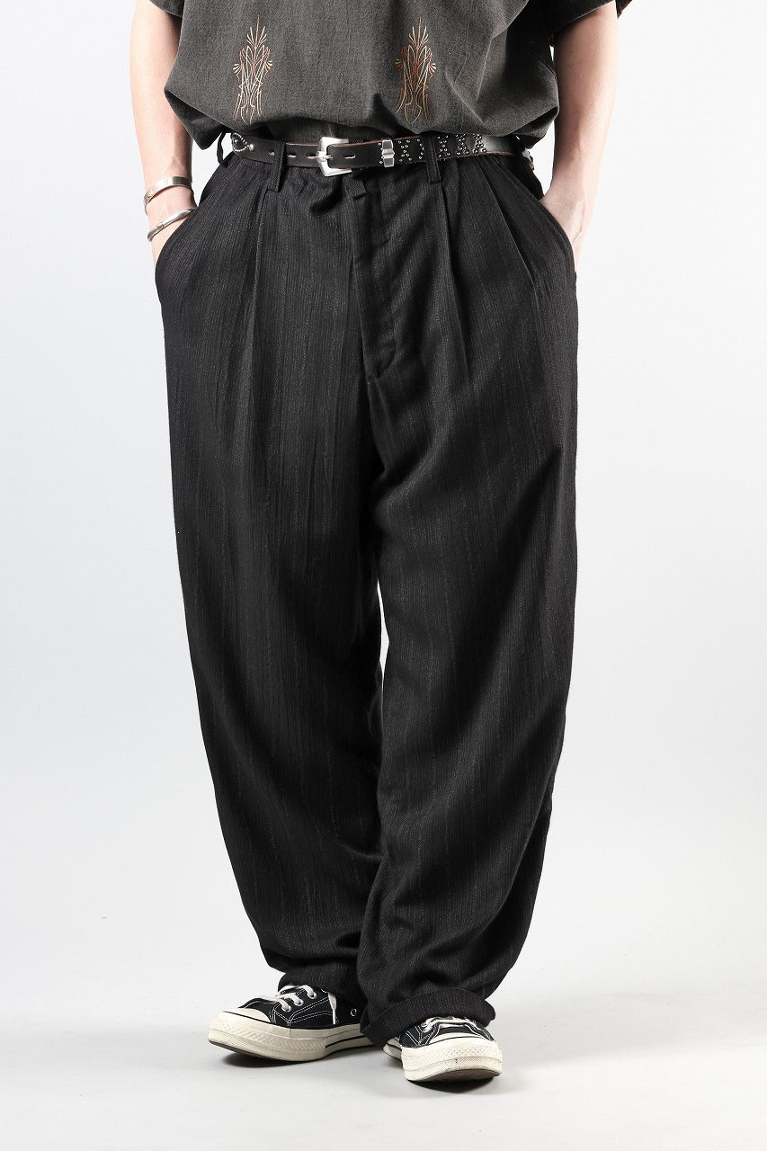 画像をギャラリービューアに読み込む, Y's for men SUSPENDER PANTS / HEATHER STRIPES RAYON (BLACK)