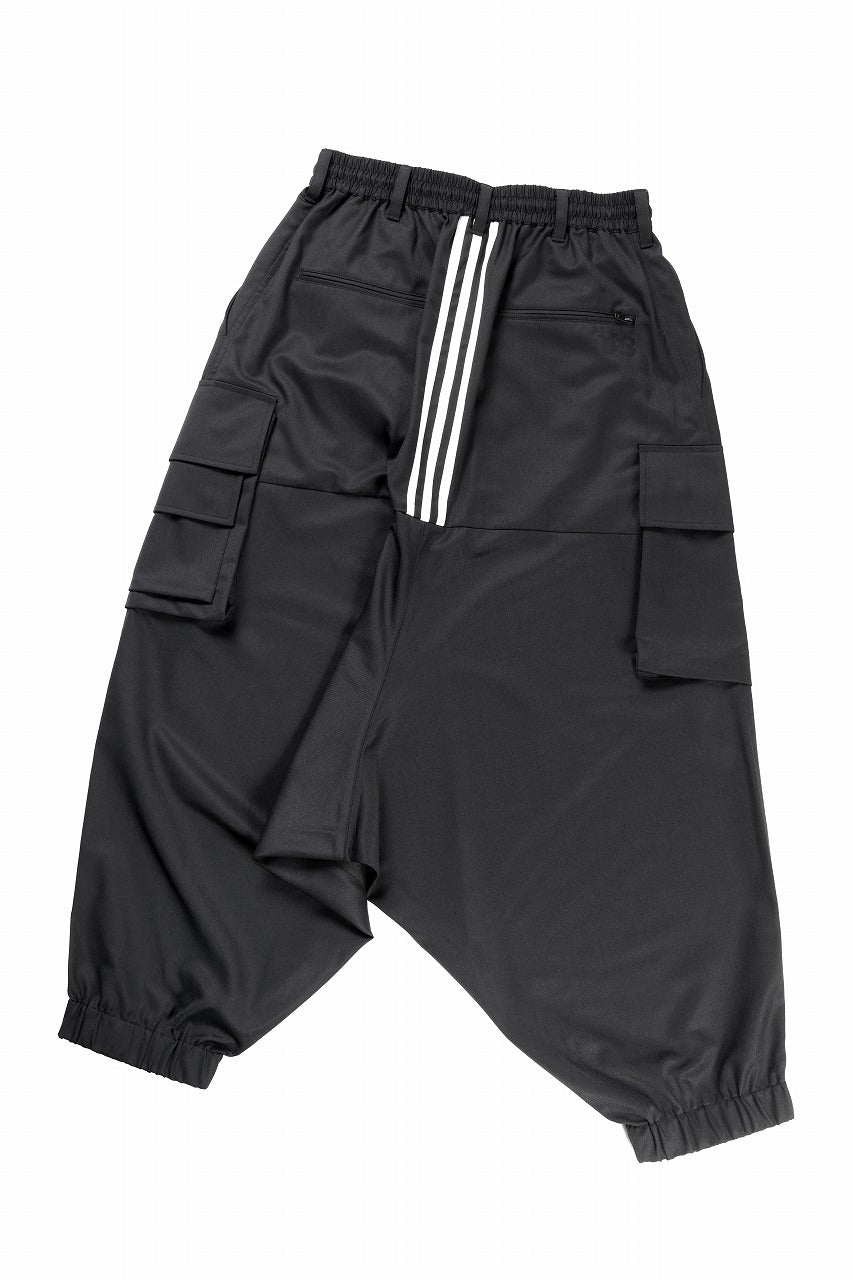 Y-3 Yohji Yamamoto REFINED WOOL SAROUEL CARGO PANTS (BLACK)
