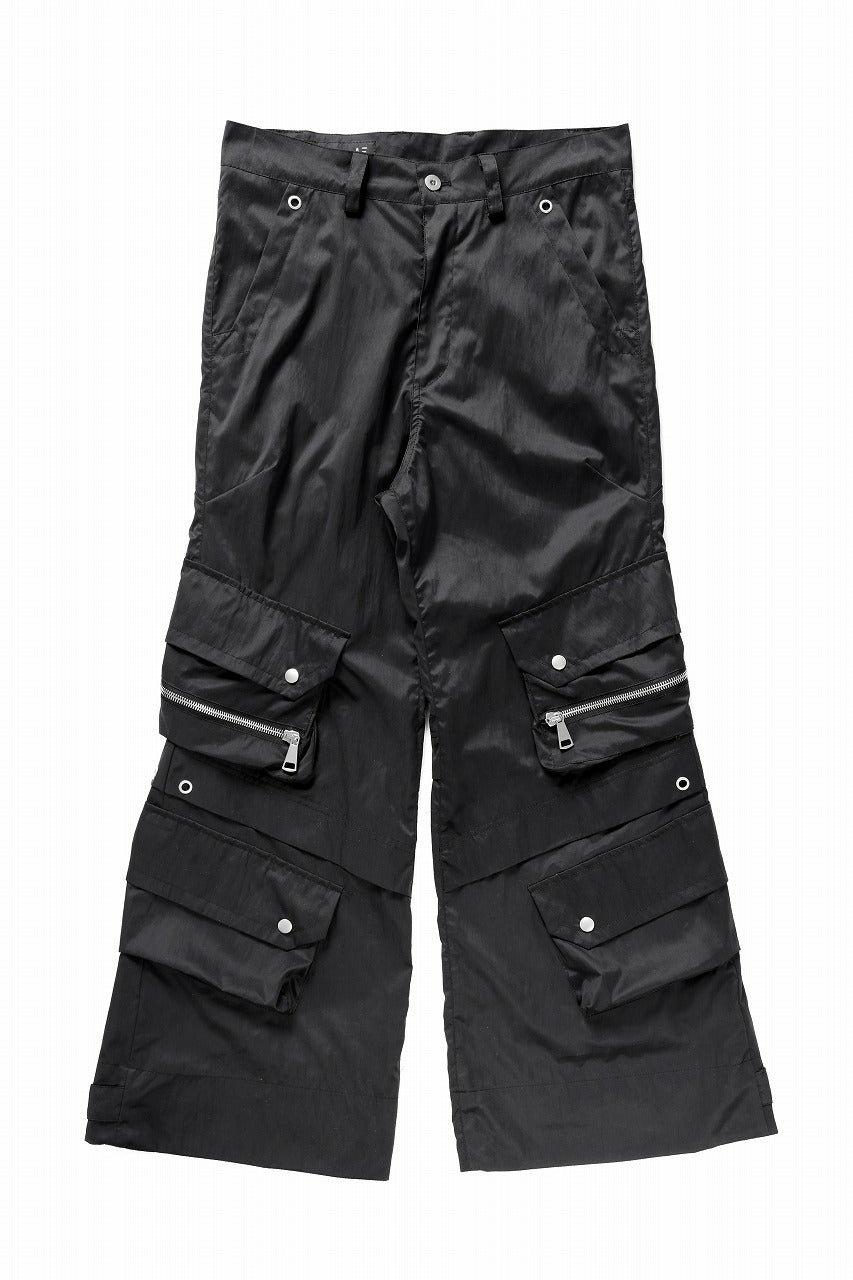 A.F ARTEFACT NYLON CARGO BAGGY PANTS (BLACK)