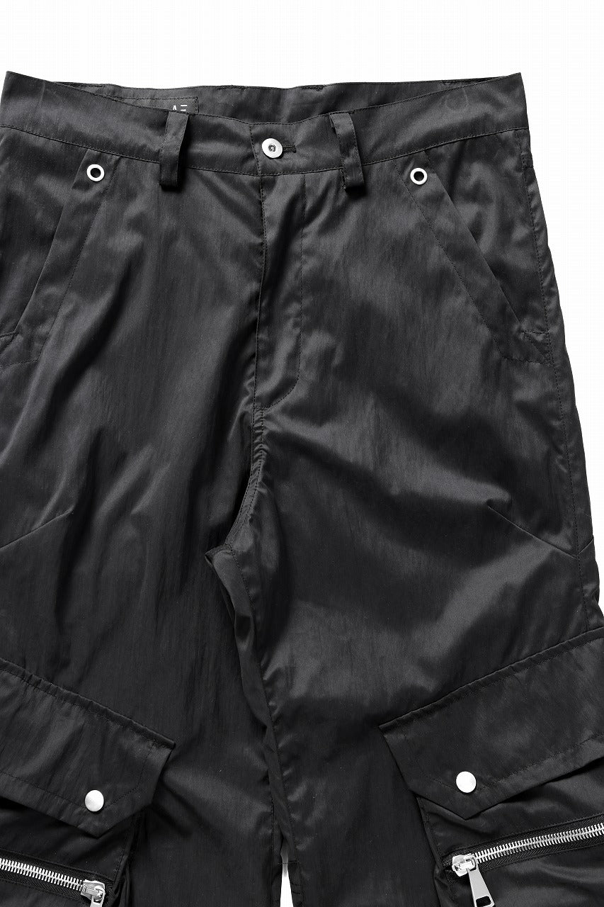 A.F ARTEFACT NYLON CARGO BAGGY PANTS (BLACK)