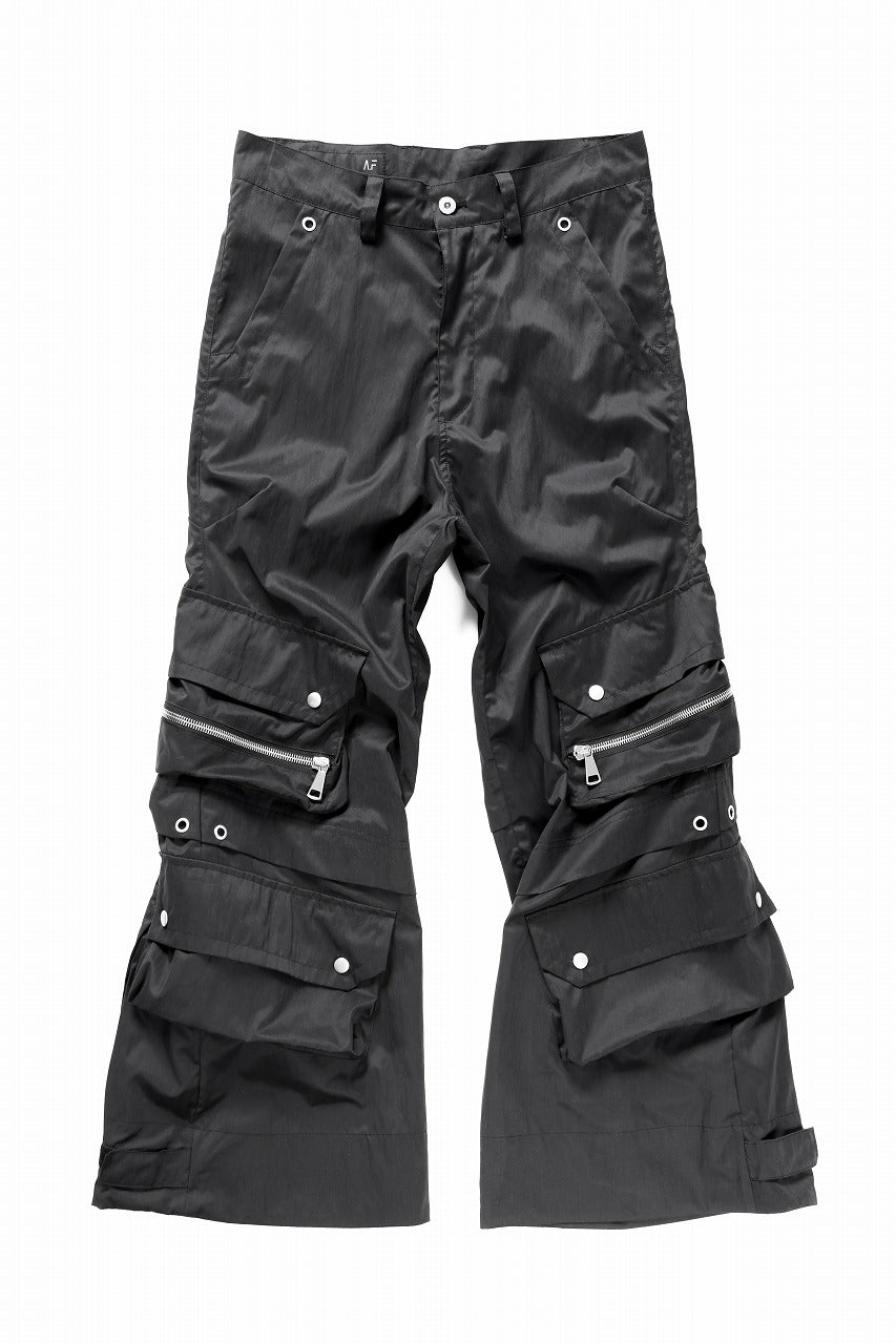 画像をギャラリービューアに読み込む, A.F ARTEFACT NYLON CARGO BAGGY PANTS (BLACK)