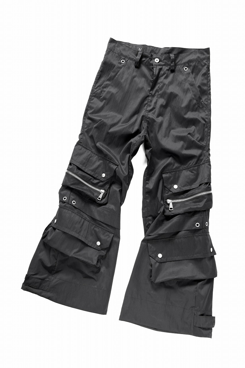 A.F ARTEFACT NYLON CARGO BAGGY PANTS (BLACK)