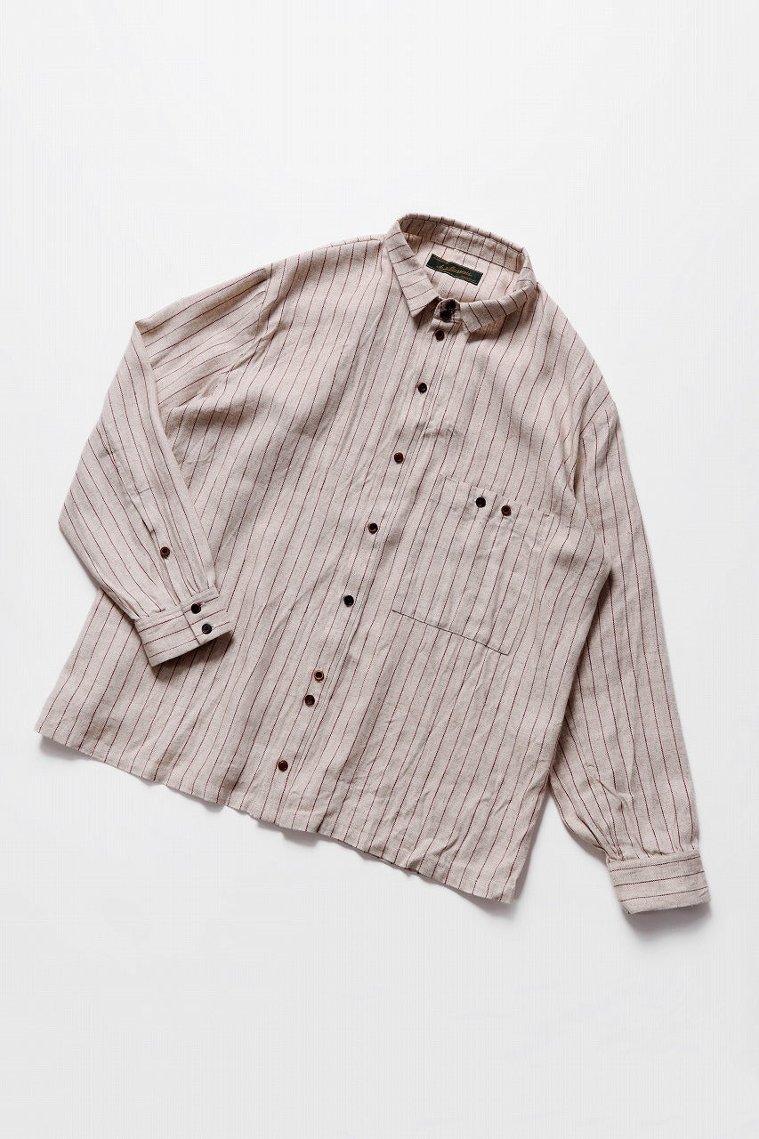 Aleksandr Manamis exclusive SHORT COLLAR REGULAR SHIRT (RED STRIPE)