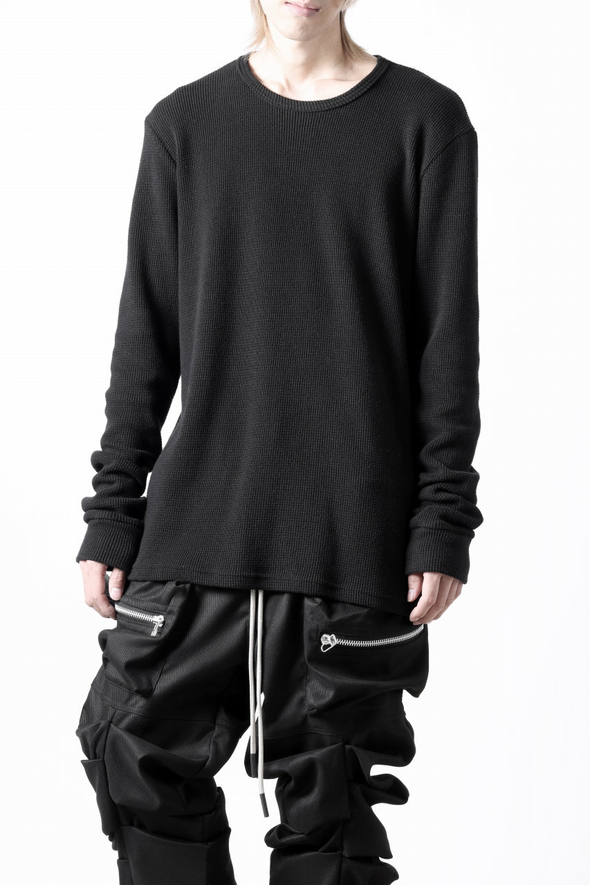 A.F ARTEFACT exclusive REGULAR FIT TOP / RIB KNIT JERSEY (BLACK)