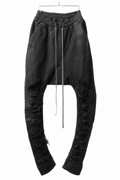 Load image into Gallery viewer, A.F ARTEFACT DAMAGE SAROUEL SKINNY PANTS / COATING STRETCH DENIM (BLACK)