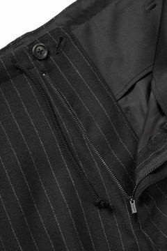 画像をギャラリービューアに読み込む, Y&#39;s for men WIDE-LEG DRAWSTRING PANTS / STRIPED SERGE (BLACK)