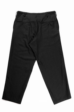 画像をギャラリービューアに読み込む, Y&#39;s for men WIDE-LEG DRAWSTRING PANTS / STRIPED SERGE (BLACK)