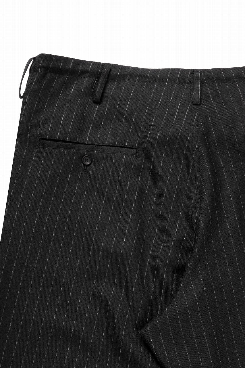 画像をギャラリービューアに読み込む, Y&#39;s for men WIDE-LEG DRAWSTRING PANTS / STRIPED SERGE (BLACK)