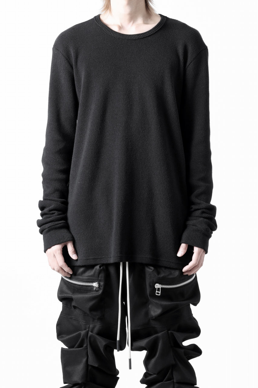 A.F ARTEFACT exclusive REGULAR FIT TOP / RIB KNIT JERSEY (BLACK)