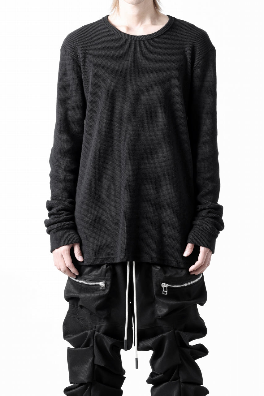 A.F ARTEFACT exclusive REGULAR FIT TOP / RIB KNIT JERSEY (BLACK)