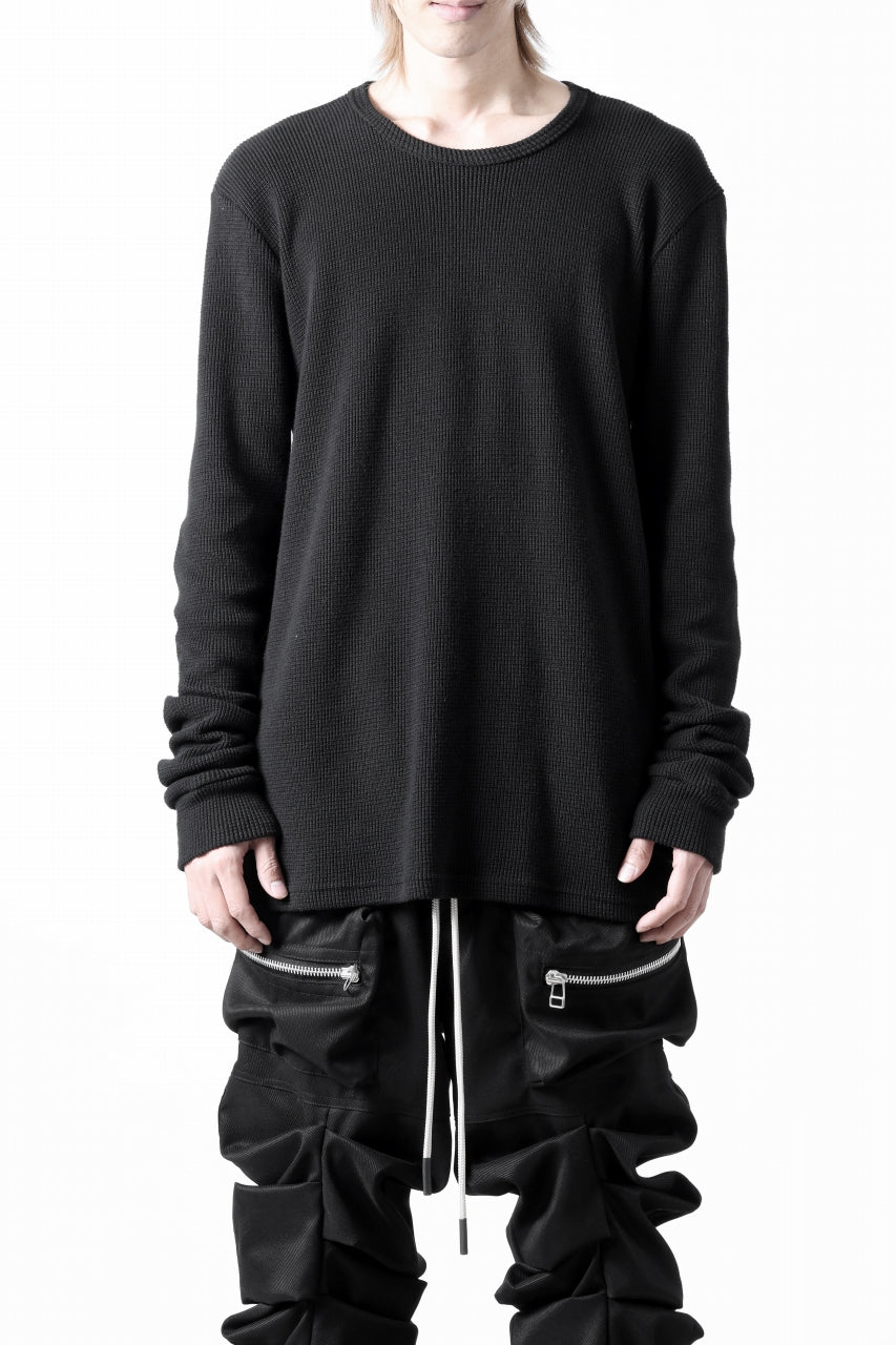 A.F ARTEFACT exclusive REGULAR FIT TOP / RIB KNIT JERSEY (BLACK)