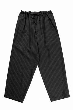 画像をギャラリービューアに読み込む, Y&#39;s for men WIDE-LEG DRAWSTRING PANTS / STRIPED SERGE (BLACK)