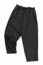 画像をギャラリービューアに読み込む, Y&#39;s for men WIDE-LEG DRAWSTRING PANTS / STRIPED SERGE (BLACK)