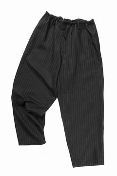 画像をギャラリービューアに読み込む, Y&#39;s for men WIDE-LEG DRAWSTRING PANTS / STRIPED SERGE (BLACK)