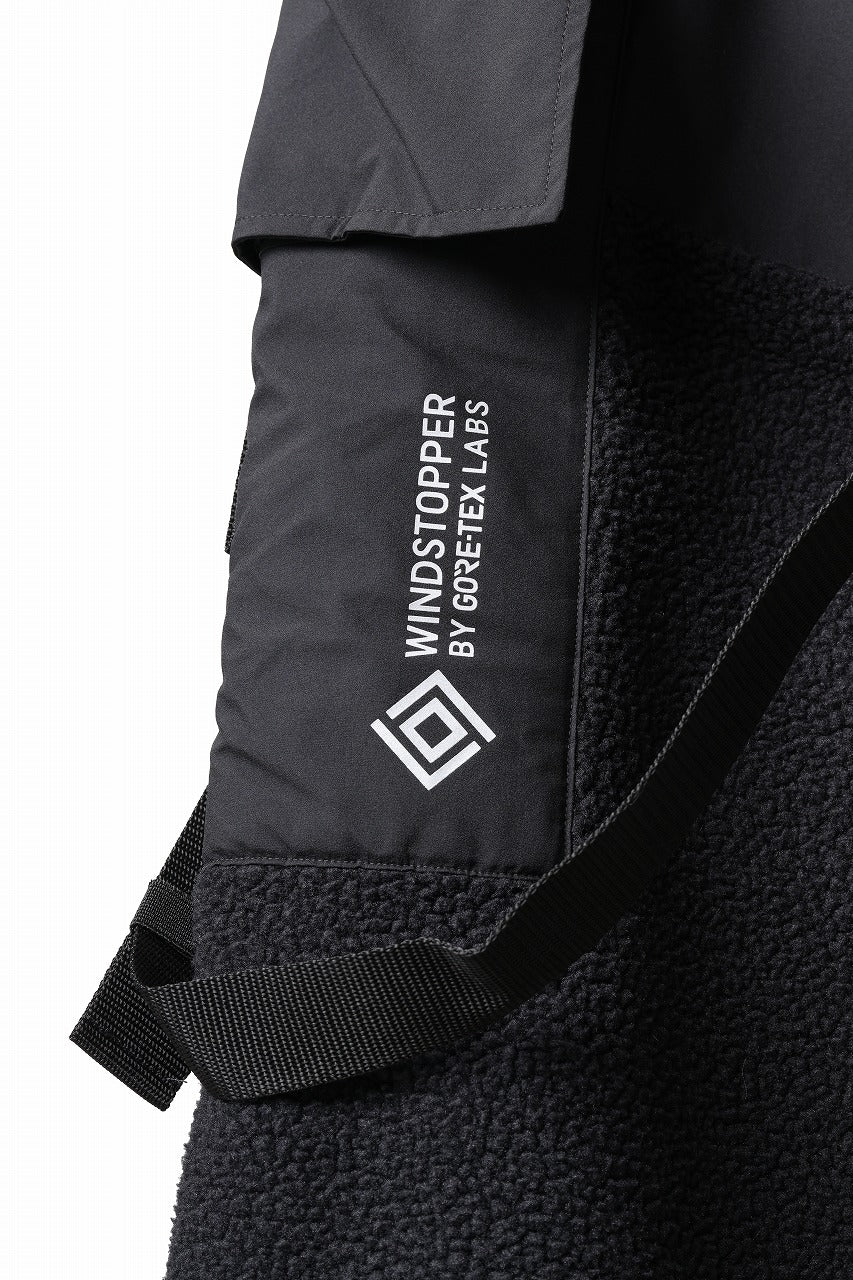 D-VEC x ALMOSTBLACK POLARTEC COAST GUARD TROUSERS / WINDSTOPPER BY GORE-TEX LABS 3L (BLACK)