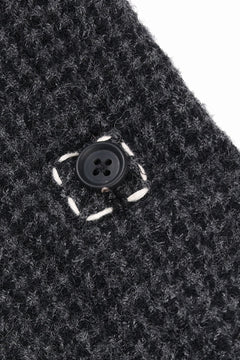 画像をギャラリービューアに読み込む, Y&#39;s for men TAB DETAIL PANTS with HAND STITCH / HOUNDSTOOTH WOOL (BLACK)
