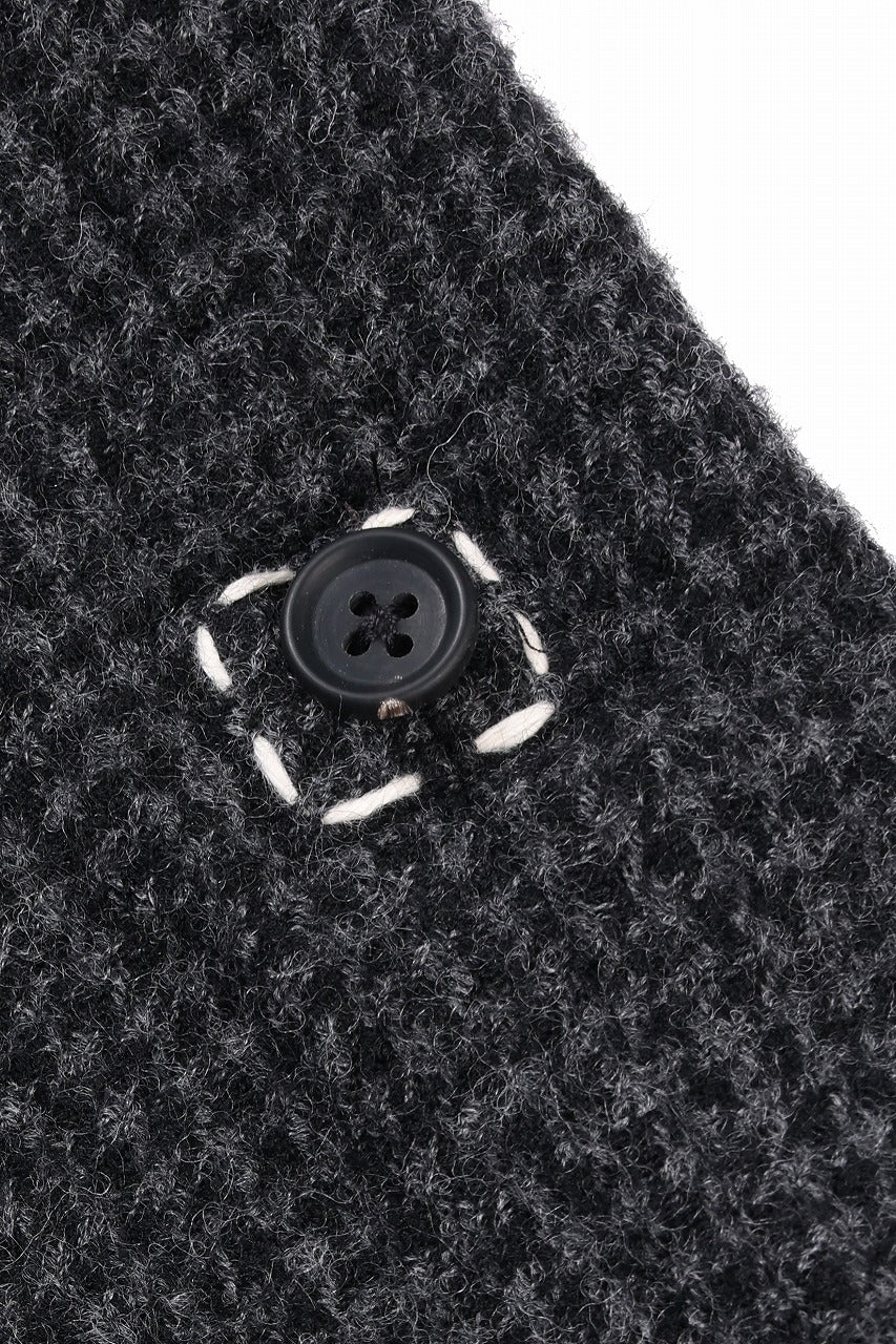 画像をギャラリービューアに読み込む, Y&#39;s for men TAB DETAIL PANTS with HAND STITCH / HOUNDSTOOTH WOOL (BLACK)