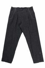 画像をギャラリービューアに読み込む, Y&#39;s for men TAB DETAIL PANTS with HAND STITCH / HOUNDSTOOTH WOOL (BLACK)