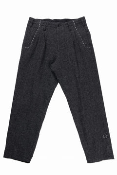 画像をギャラリービューアに読み込む, Y&#39;s for men TAB DETAIL PANTS with HAND STITCH / HOUNDSTOOTH WOOL (BLACK)