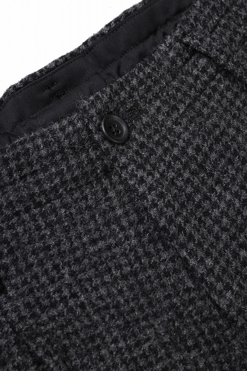 画像をギャラリービューアに読み込む, Y&#39;s for men TAB DETAIL PANTS with HAND STITCH / HOUNDSTOOTH WOOL (BLACK)
