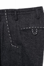 画像をギャラリービューアに読み込む, Y&#39;s for men TAB DETAIL PANTS with HAND STITCH / HOUNDSTOOTH WOOL (BLACK)