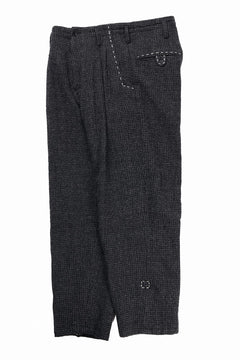 画像をギャラリービューアに読み込む, Y&#39;s for men TAB DETAIL PANTS with HAND STITCH / HOUNDSTOOTH WOOL (BLACK)