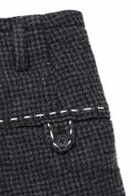 画像をギャラリービューアに読み込む, Y&#39;s for men TAB DETAIL PANTS with HAND STITCH / HOUNDSTOOTH WOOL (BLACK)