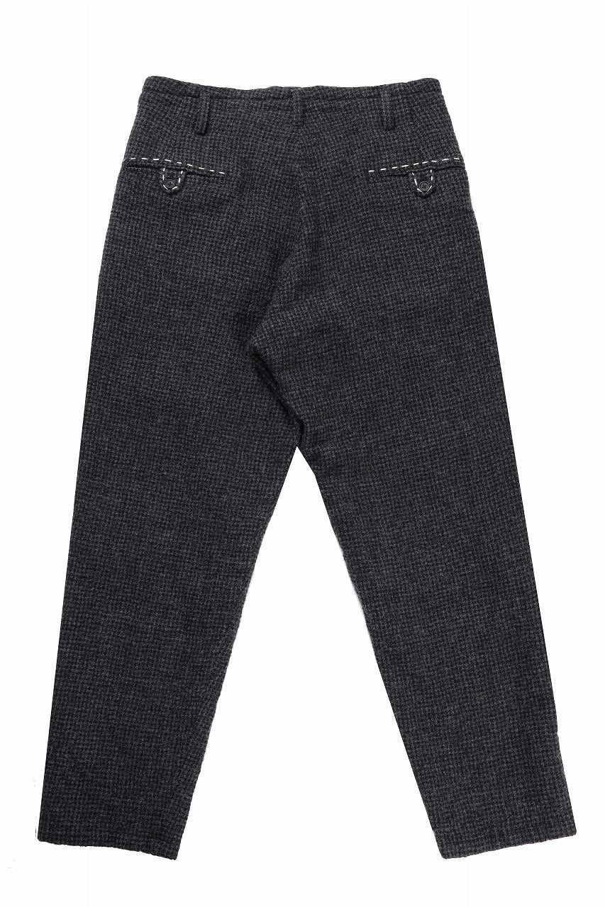 画像をギャラリービューアに読み込む, Y&#39;s for men TAB DETAIL PANTS with HAND STITCH / HOUNDSTOOTH WOOL (BLACK)