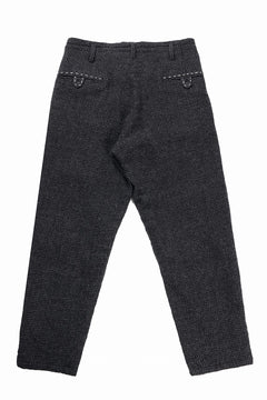 画像をギャラリービューアに読み込む, Y&#39;s for men TAB DETAIL PANTS with HAND STITCH / HOUNDSTOOTH WOOL (BLACK)