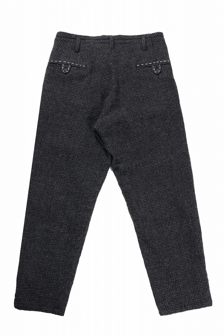 画像をギャラリービューアに読み込む, Y&#39;s for men TAB DETAIL PANTS with HAND STITCH / HOUNDSTOOTH WOOL (BLACK)