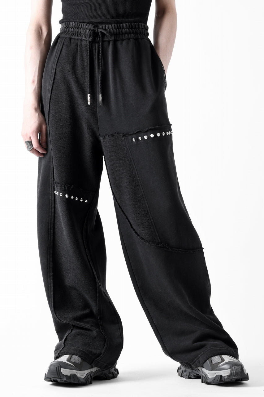 画像をギャラリービューアに読み込む, Feng Chen Wang PANELLED STRAIGHT SWEATPANTS (BLACK)