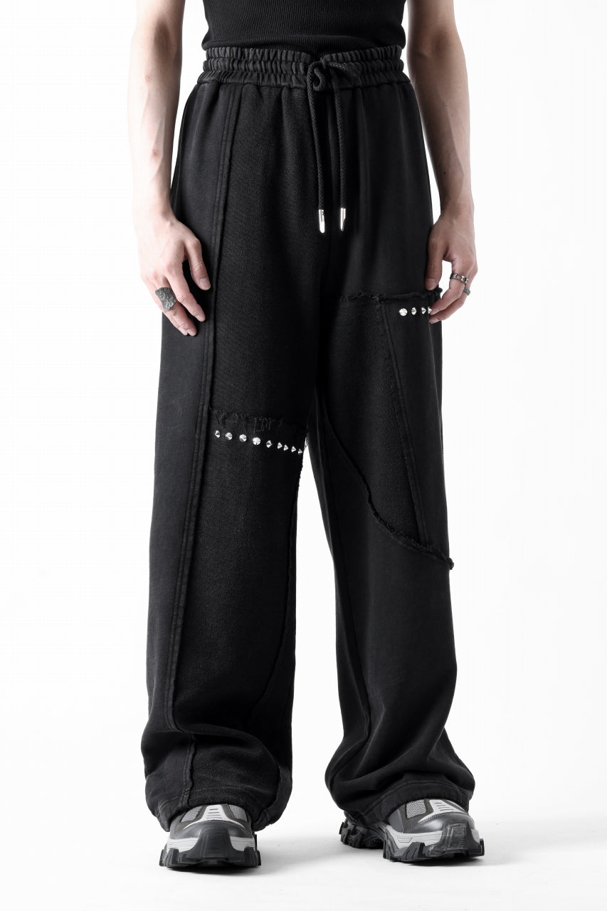 画像をギャラリービューアに読み込む, Feng Chen Wang PANELLED STRAIGHT SWEATPANTS (BLACK)