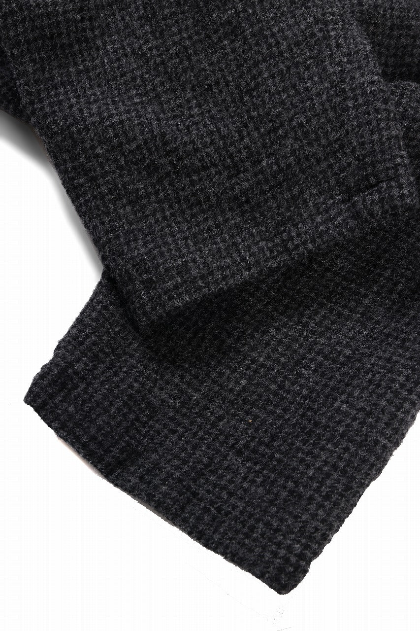 画像をギャラリービューアに読み込む, Y&#39;s for men TAB DETAIL PANTS with HAND STITCH / HOUNDSTOOTH WOOL (BLACK)