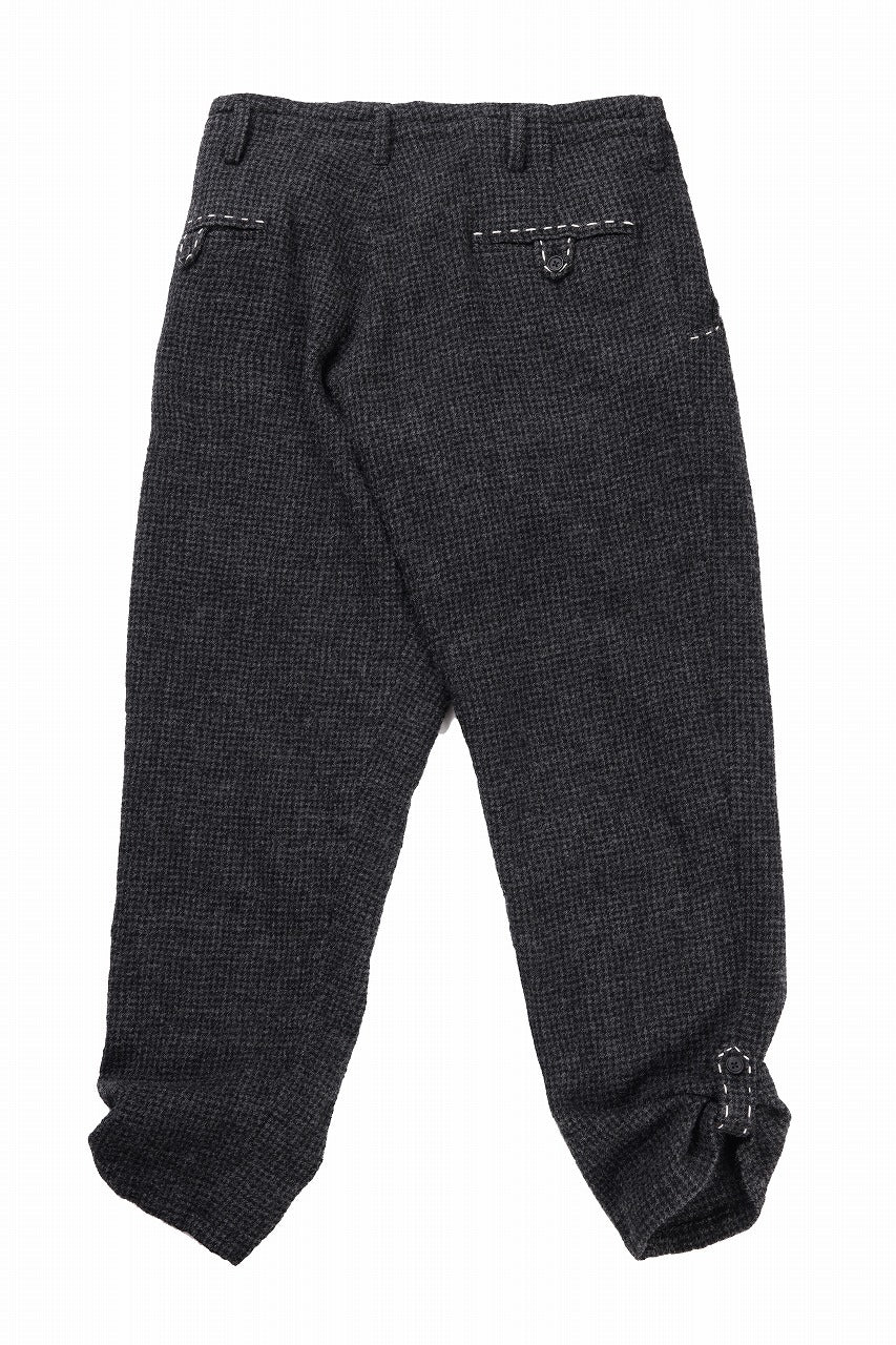 画像をギャラリービューアに読み込む, Y&#39;s for men TAB DETAIL PANTS with HAND STITCH / HOUNDSTOOTH WOOL (BLACK)