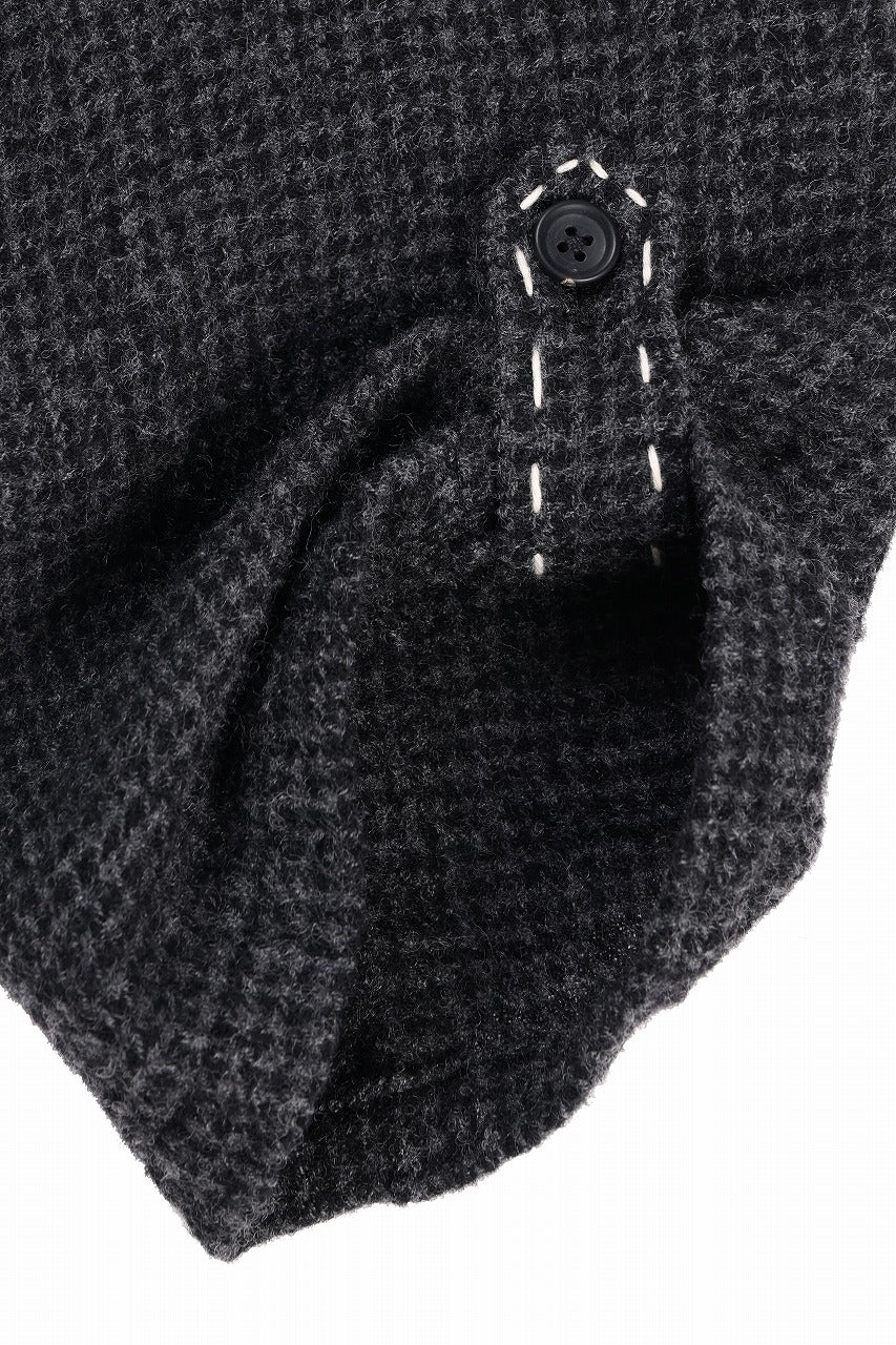 画像をギャラリービューアに読み込む, Y&#39;s for men TAB DETAIL PANTS with HAND STITCH / HOUNDSTOOTH WOOL (BLACK)