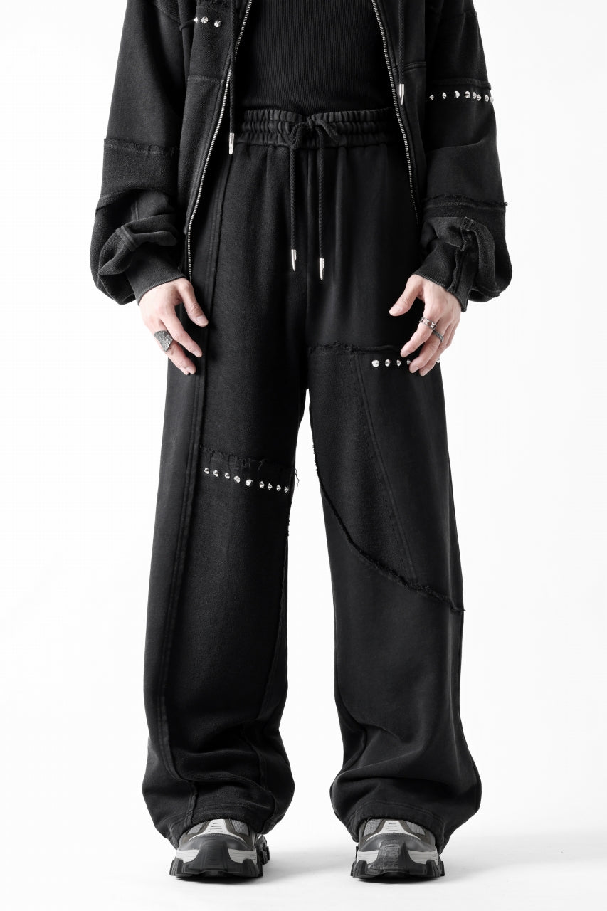 画像をギャラリービューアに読み込む, Feng Chen Wang PANELLED STRAIGHT SWEATPANTS (BLACK)