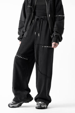 画像をギャラリービューアに読み込む, Feng Chen Wang PANELLED STRAIGHT SWEATPANTS (BLACK)