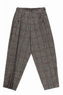 Y's DOUBLE TUCK WIDE PANTS / NEEDLE PUNCHED (BEIGE)