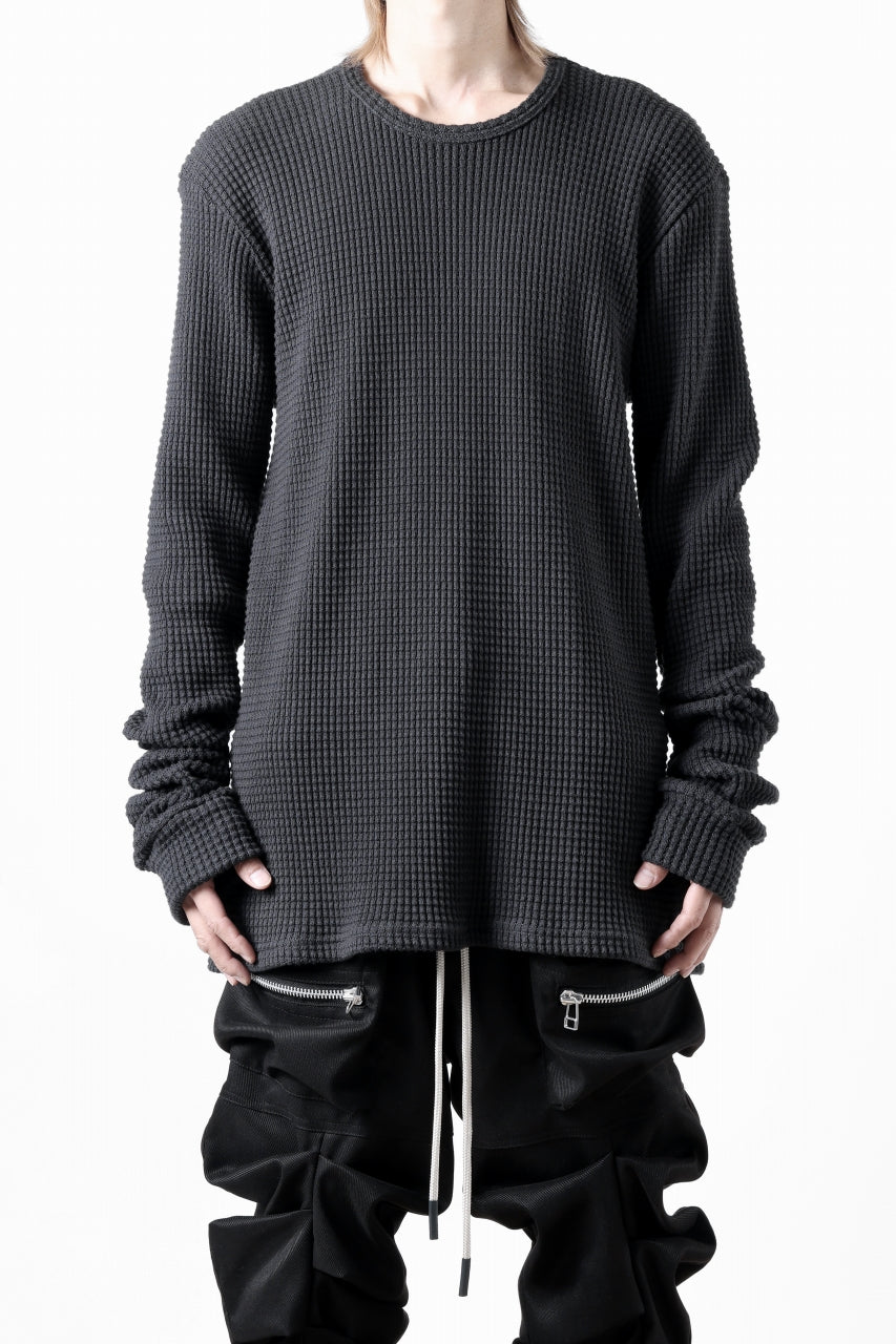 A.F ARTEFACT exclusive REGULAR FIT TOP / HEAVY WAFFLE JERSEY (D.GREY)