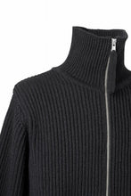 Load image into Gallery viewer, D-VEC FISHERMANS KNIT ZIP-UP JACKET (BLACK)