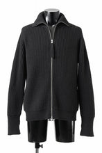 Load image into Gallery viewer, D-VEC FISHERMANS KNIT ZIP-UP JACKET (BLACK)